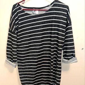 Grey and white striped sweater